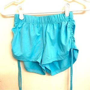 Girls five dance wear high tie shorts YXL light blue